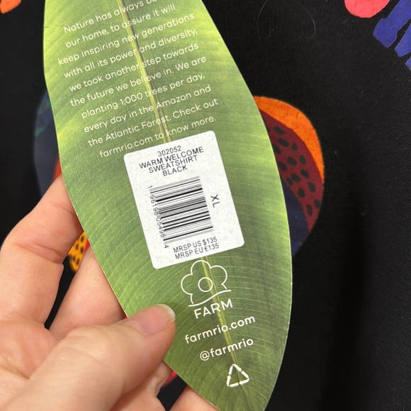 *NEW* FARM RIO BRAZILIAN WARM WELCOME CROPPED SWEATSHIRT XL - Picture 7 of 10